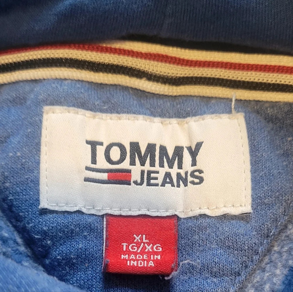 VTG Tommy Hilfiger pullover hooded sweatshirt, red whit blue mens size XLG - Picture 11 of 11